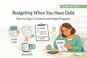 a woman trying to work out her budget despite having debt